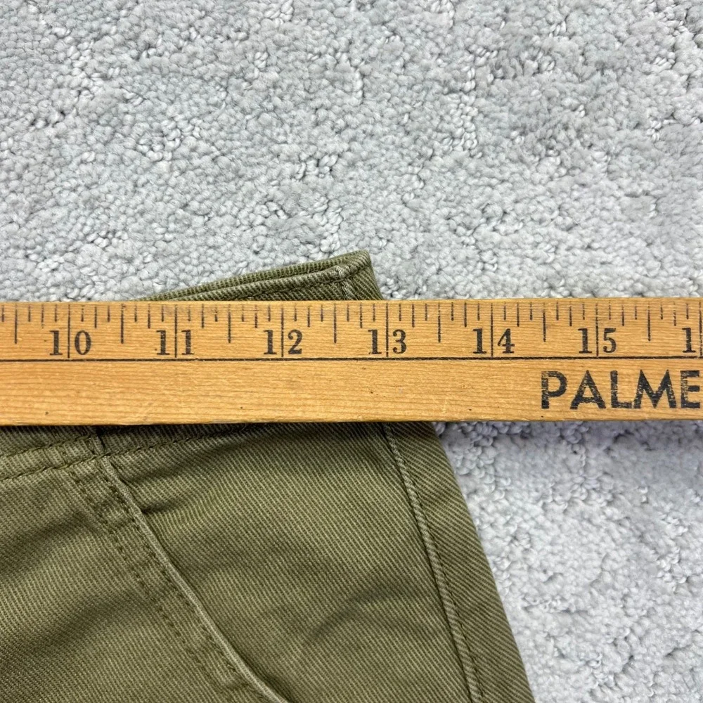 HABITUAL Girl Shorts Womens 14 Green Cotton Twill‎ Utility Cinch Back High Waist